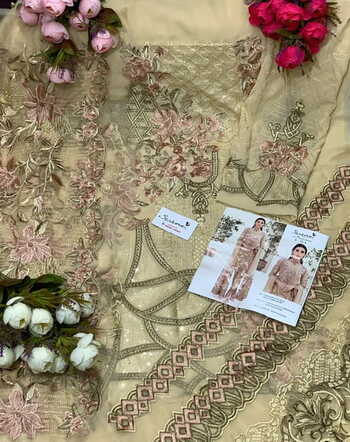 SERENE S 75 FOUX GEORGETTE EMBROIDERY PAKISTANI SUITS CATALOGUE