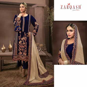 ZARQASH VELVET EMBROIDERY PAKISTANI SUITS WINTER CATALOGUE