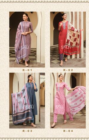 S4U RABTA COTTON KURTI PANT WITH DUPATTA NEW COLLECTION 2022