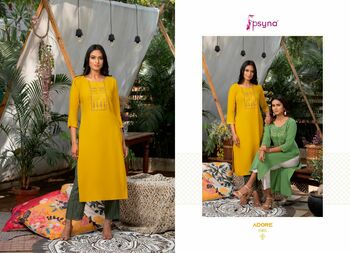 PSYNA ADORE RAYON SLUB EMBROIDERY KURTIS AT BEST PRICE