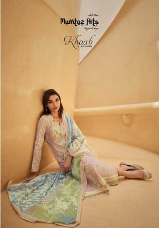 MUMTAZ ARTS KHAAB LAWN COTTON DIGITAL PRINT SUITS NEW CATALOGUE