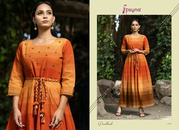 PSYNA PANKHUDI VOL 4 DESIGNER GOWN STYLE KURTI COLLECTION 2022