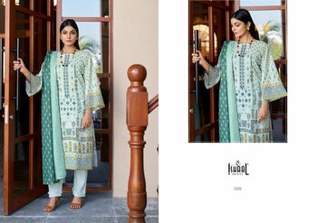 ISHAAL PRINTS EMBROIDERED LAWN COMBO KARACHI SUITS AT BEST PRICE