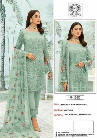 MUSHQ M 159 FOX GEROGETTE PAKISTANI SUITS BY SHRADDHA