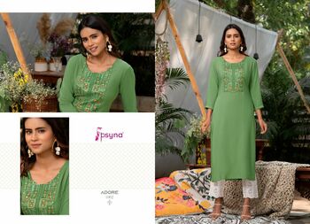 PSYNA ADORE RAYON SLUB EMBROIDERY KURTIS AT BEST PRICE