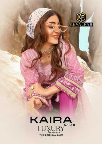 KEVAL FAB KAIRA VOL 10 COTTON LAWN KARACHI SUITS SUPPLIER SURAT