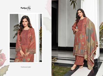 MUMTAZ ARTS MAKHMALI PASHMINA DESIGNER PRINT EMBROIDERY SUITS WINTER CATALOGUE