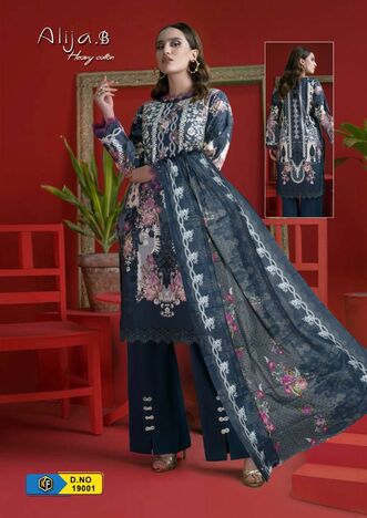 KEVAL FAB ALIJA B VOL 19 COTTON KARACHI PRINTED SUITS CATALOGUE