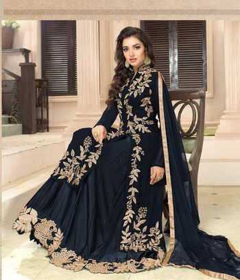 HOORTEX D.NO. 18018 GEORGETTE PAKISTANI SUITS