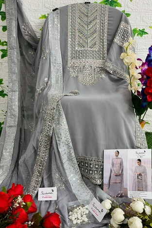 SERENE S 98 FOUX GEORGETTE EMBROIDERY PAKISTANI SUITS NEW CATALOGUE