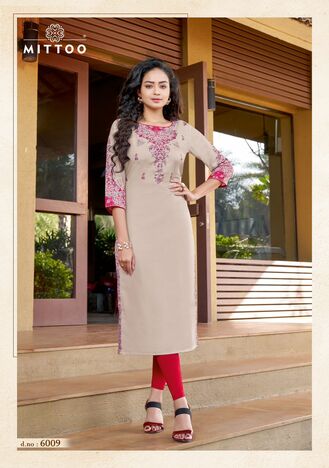 MITTOO RIHANA VOL 2 RAYON HANDWORK KURTIS MANUFACTURER SURAT