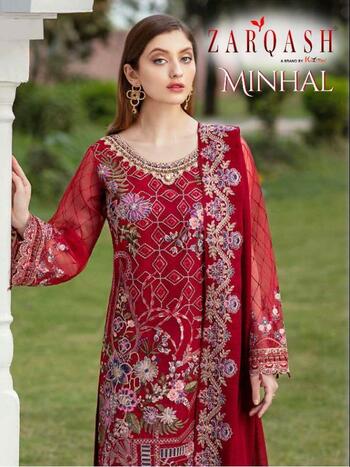 ZARQASH MINHAL PAKISTANI GEOGETTE SUITS FOR EID COLLECTION