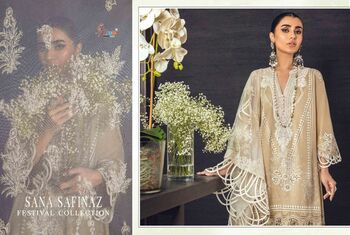 SHREE FABS SANA SAFINAZ FESTIVAL COLLECTION PAKISTANI SUITS LATEST CATALOGUE 2021