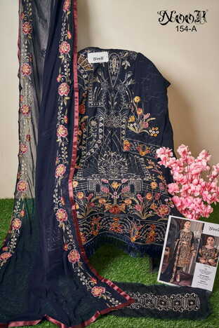 NOOR 154 SERIES GEORGETTE EMBROIDERY PAKISTANI SUITS