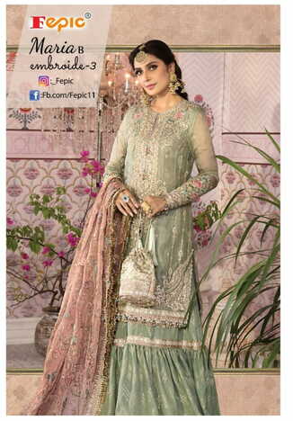 FEPIC MARIA B EMBROIDE 3 D.NO 66011 PAKISTANI HEAVY SUITS COLLECTION