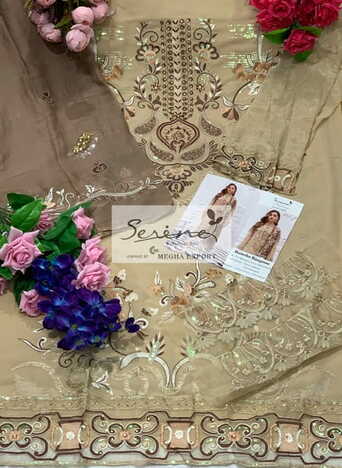 SERENE RAMSHA RANGOON FOUX GEORGETTE PAKISTANI SUITS CATALOGUE