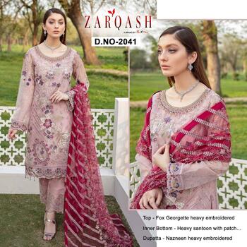 ZARQASH MINHAL PAKISTANI GEOGETTE SUITS FOR EID COLLECTION