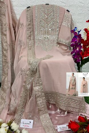 SERENE S 98 FOUX GEORGETTE EMBROIDERY PAKISTANI SUITS NEW CATALOGUE