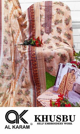 AL KARAM KHUSBU SELF EMBROIDERY LAWN KARACHI SUITS BEST PRICE