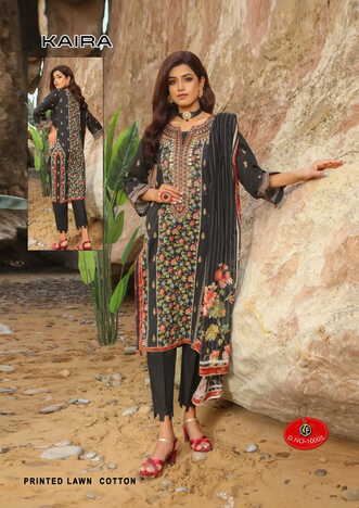 KEVAL FAB KAIRA VOL 10 COTTON LAWN KARACHI SUITS SUPPLIER SURAT